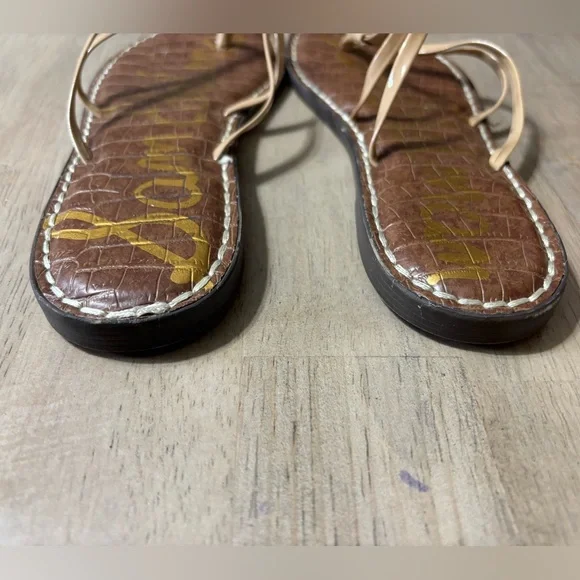Sam Edelman Brown and Tan Paton Sandals size 7.5 - Picture 4 of 5